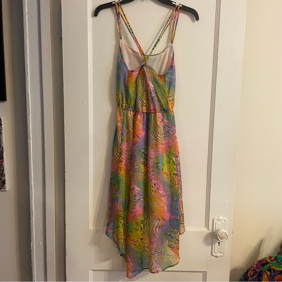 Tropical Colorful Strappy High Low Angie Dress | Floral Pattern Wedding Summer - Picture 7 of 12